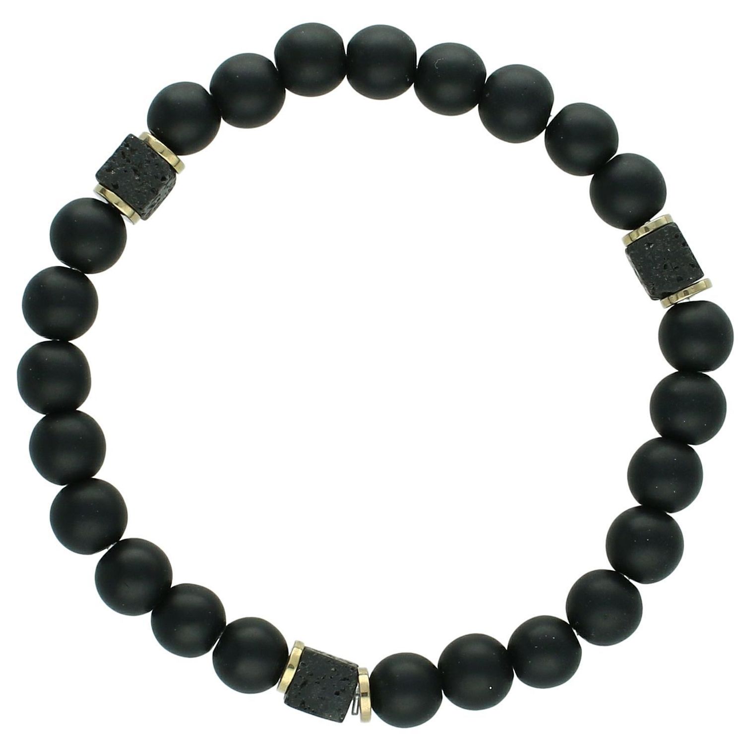 Bransoletka onyks mat DIA-BRA-12568-INNE  Bransoletka na gumce to biżuteria cechująca się oryginalnością i wygodą, która zachwyci każdą kobietę. 111.jpg