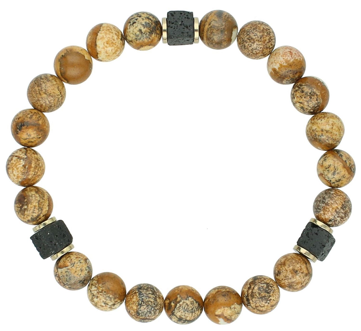 Bransoletka jaspis obrazkowy DIA-BRA-12574-INNE Bransoletka na gumce to biżuteria cechująca się oryginalnością i wygodą, która zachwyci każdą kobietę. Oryginalny pomysł na prezent.111.jpg