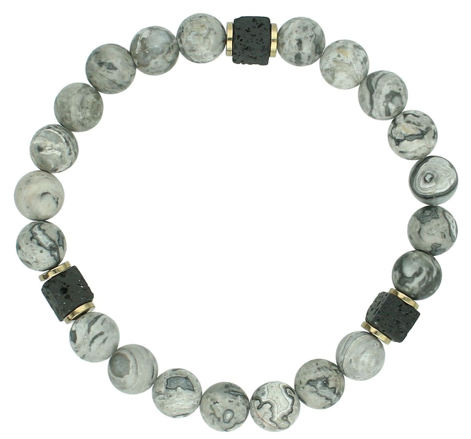 Bransoletka jaspis picasso DIA-BRA-12575-INNE  Bransoletka na gumce to biżuteria cechująca się oryginalnością i wygodą, która zachwyci każdą kobietę. Oryginalny pomysł na prezent111.jpg