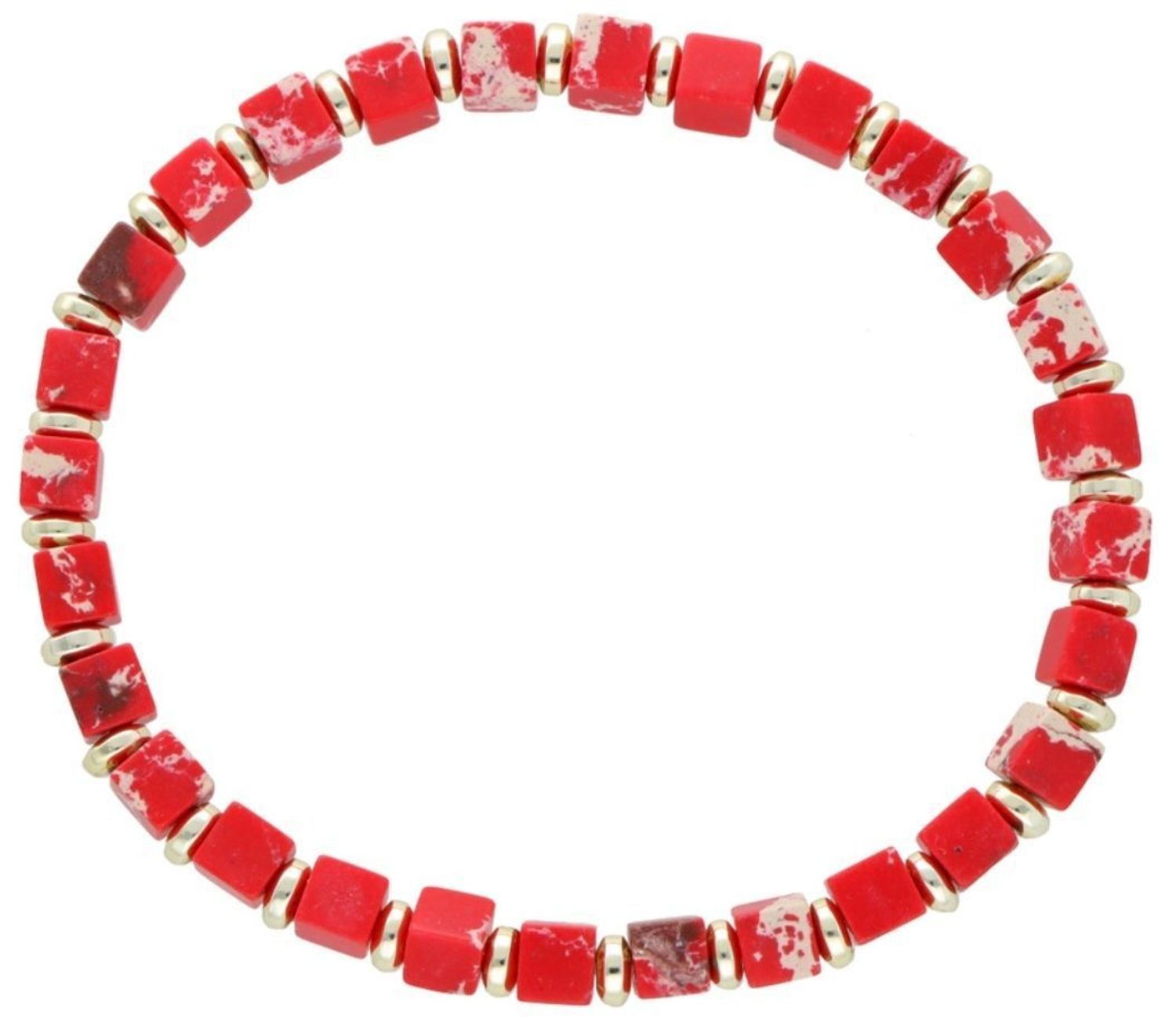 Bransoletka jaspis cesarski DIA-BRA-12581-INNE  Bransoletka na gumce to biżuteria cechująca się oryginalnością i wygodą, która zachwyci każdą kobietę. Oryginalny pomysł na prezent.1.jpg