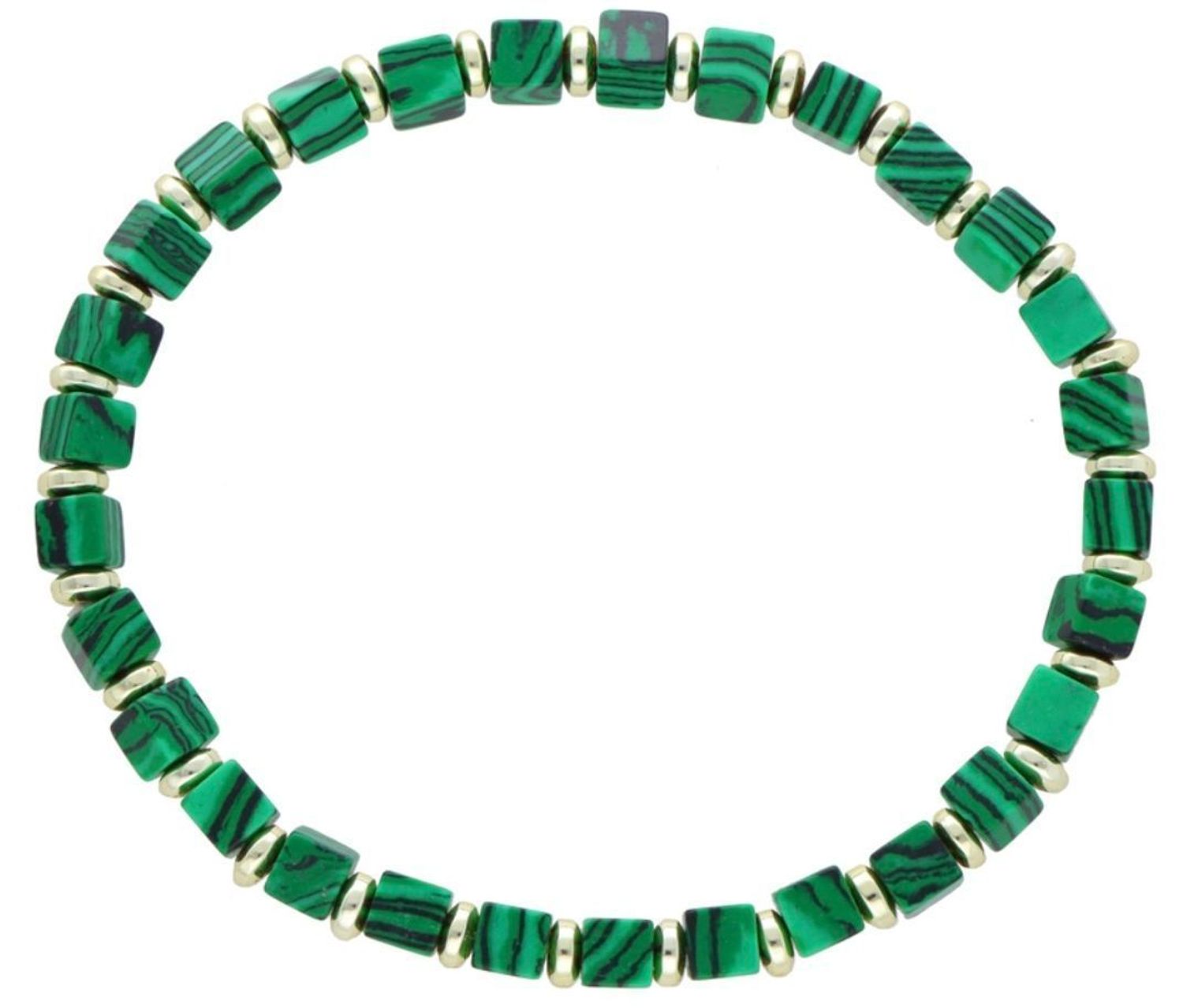 Bransoletka malachit DIA-BRA-12588-INNE Bransoletka na gumce to biżuteria cechująca się oryginalnością i wygodą, która zachwyci każdą kobietę. Oryginalny  pomysł na prezent.1.jpg