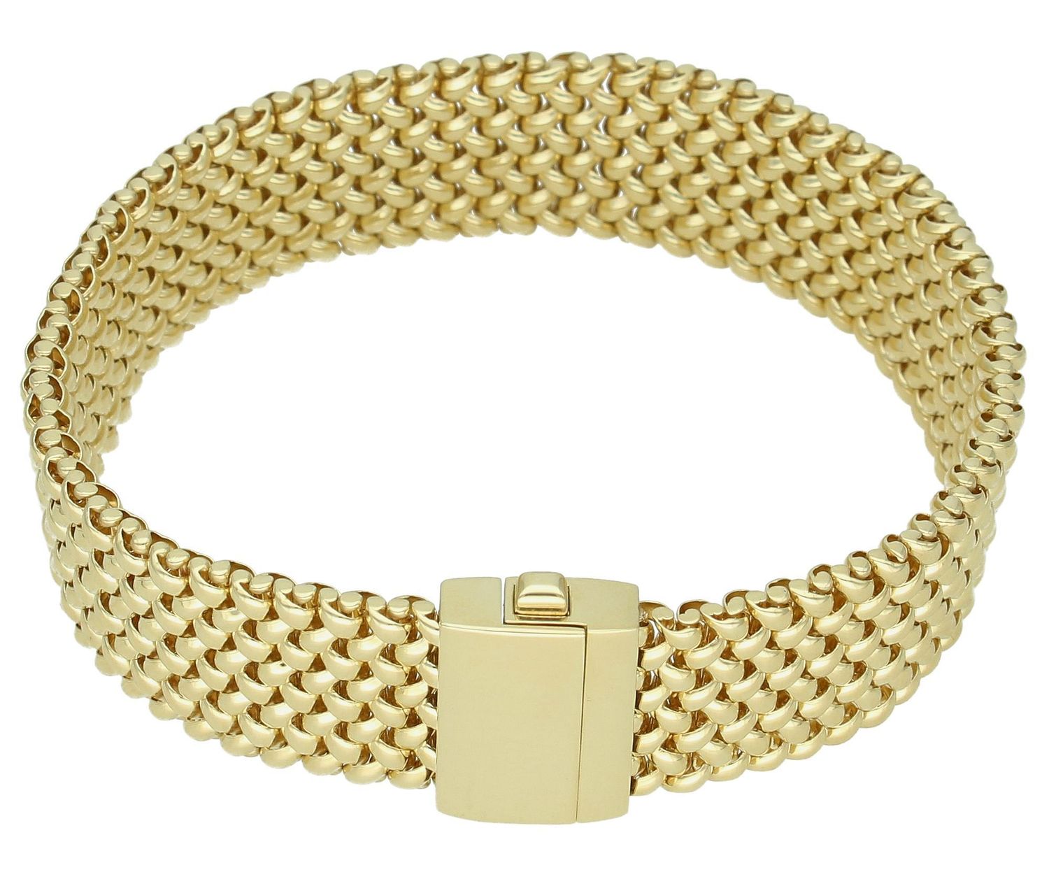 Bransoletka złota próba 585, DIA-BRA-12591-585. Złota bransoletka wykonana z 14 karatowego żółtego złota. Bransoletka to idealny pomysł na prezent. Bransoletka o oryginalnym wzorze ładnie układającym się na ręce..jpg