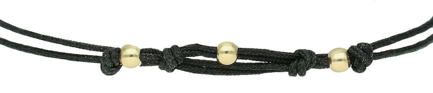 Złota bransoletka na czarnym sznurku z cyrkonią próba 585, DIA-BRA-12675-585.jpg