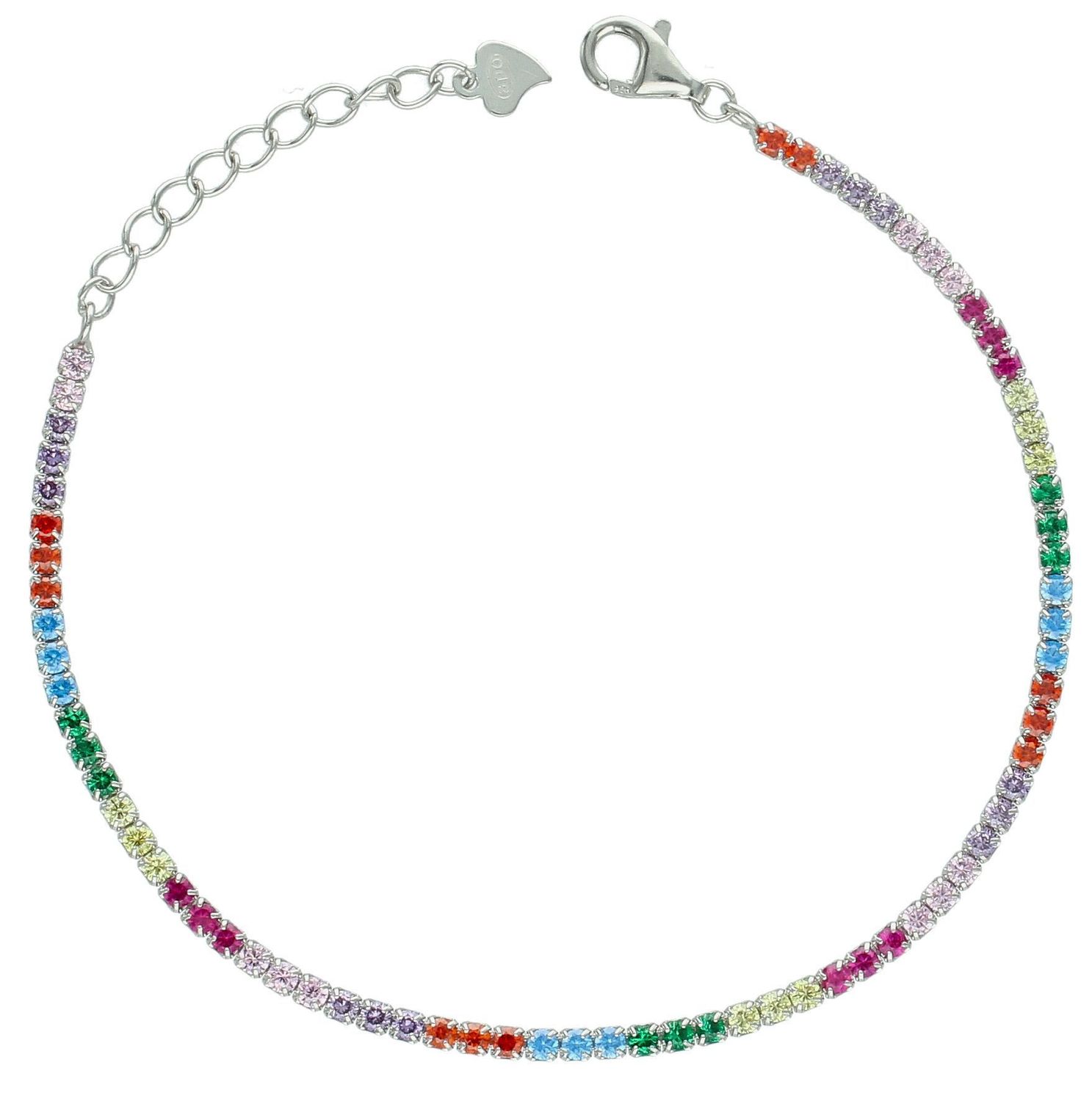 Bransoletka srebrna kolorowe cyrkonie pr 925, DIA-BRA-12676-925 Bransoletka wykonana z najwyższej jakości srebra. Idealny pomysł na prezent dla każdej kobiety. 1.jpg