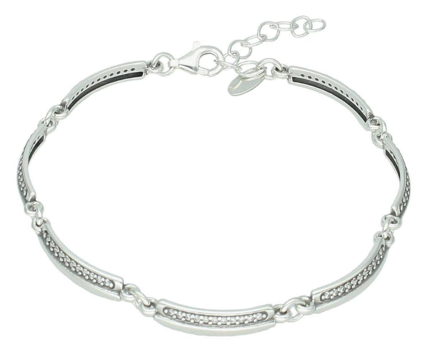 Bransoletka srebrna podłużne elementy z cyrkonią pr 925, DIA-BRA-12836-925 Bransoletka wykonana z najwyższej jakości srebra. Idealny pomysł na prezent dla każdej kobiety.1.jpg