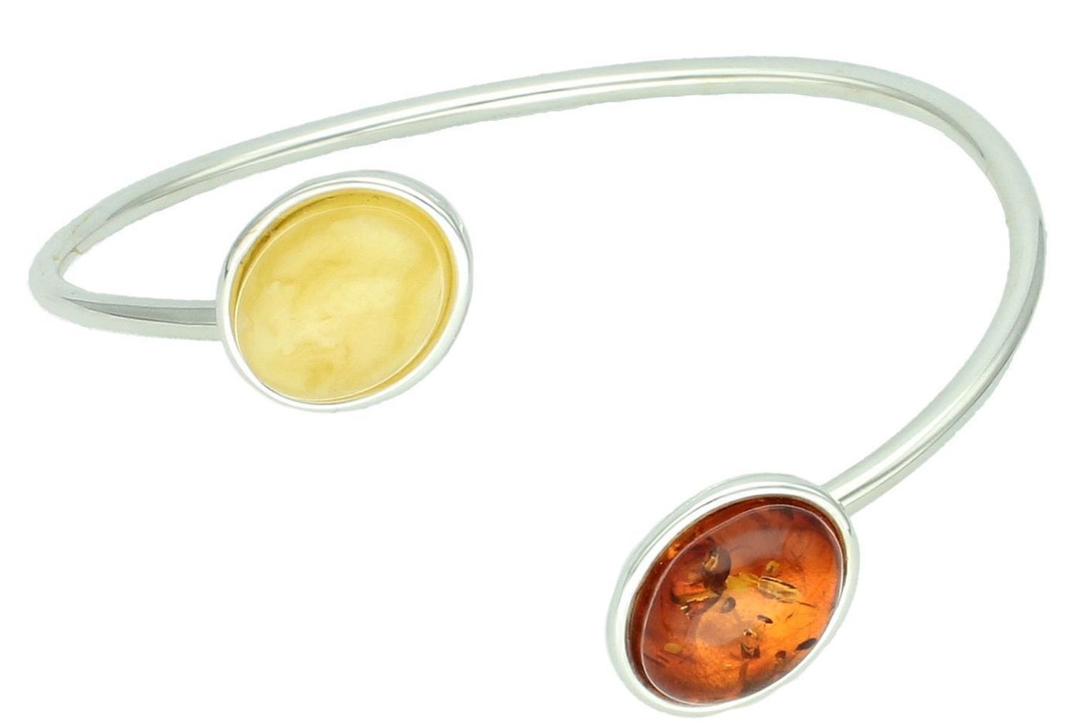 Bransoletka srebrna sztywna z bursztynem DIA-BRA-12850-925 Srebrna bransoletka z bursztynem w brązowym i mlecznym odcieniu to propozycja od Sklepu Jubilerskiego Diament1.jpg