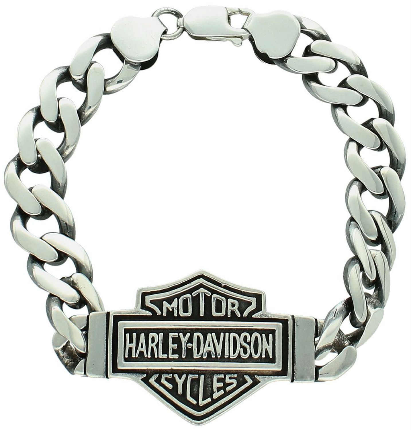 Męska bransoletka Harley-Davidson DIA-BRA-13088-925 ze srebra 925. Długość 21 cm, waga 48,74 g, ozdoba 4,0 × 2,7 cm. Mocny styl, solidne wykonanie, zapięcie na karabińczyk.1.jpg
