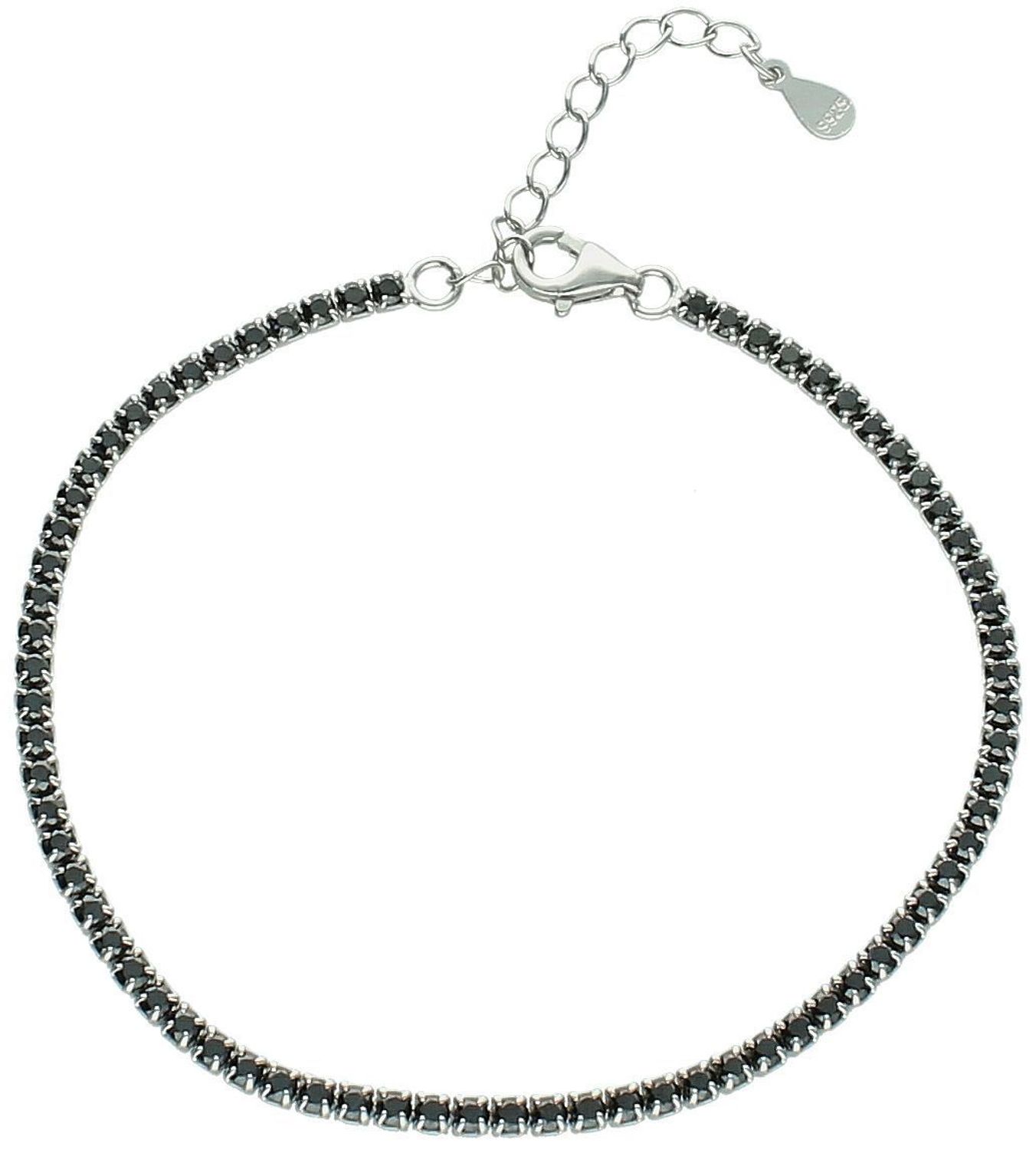 Bransoletka damska srebrna 925 z czarnymi cyrkoniami. Tenisowa, długość 17+3 cm, zapięcie na karabińczyk. Elegancja i styl w klasycznym wydaniu.1.jpg