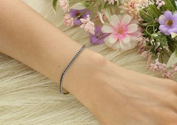 Bransoletka damska srebrna 925 z czarnymi cyrkoniami. Tenisowa, długość 17+3 cm, zapięcie na karabińczyk. Elegancja i styl w klasycznym wydaniu.2.jpg