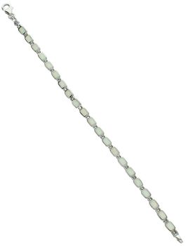 Srebrna bransoletka damska próba 925, zdobiona syntetycznym opalem. Długość 19 cm, szerokość 4 mm, zapięcie na karabińczyk. Elegancka i delikatna. Kup teraz!1.jpg