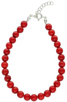 Bransoletka srebrna próby 925 z naturalnym koralem 6 mm. Długość 19+3 cm, zapięcie na karabińczyk. Elegancka i kobieca biżuteria z kamieniami.1.jpg