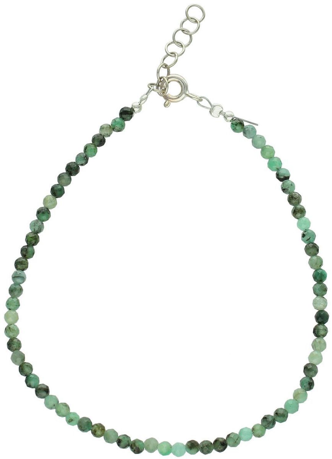 Bransoletka srebrna próby 925 zdobiona naturalnymi szmaragdami. Lekka i elegancka, z regulacją długości i zapięciem na karabińczyk.11.jpg