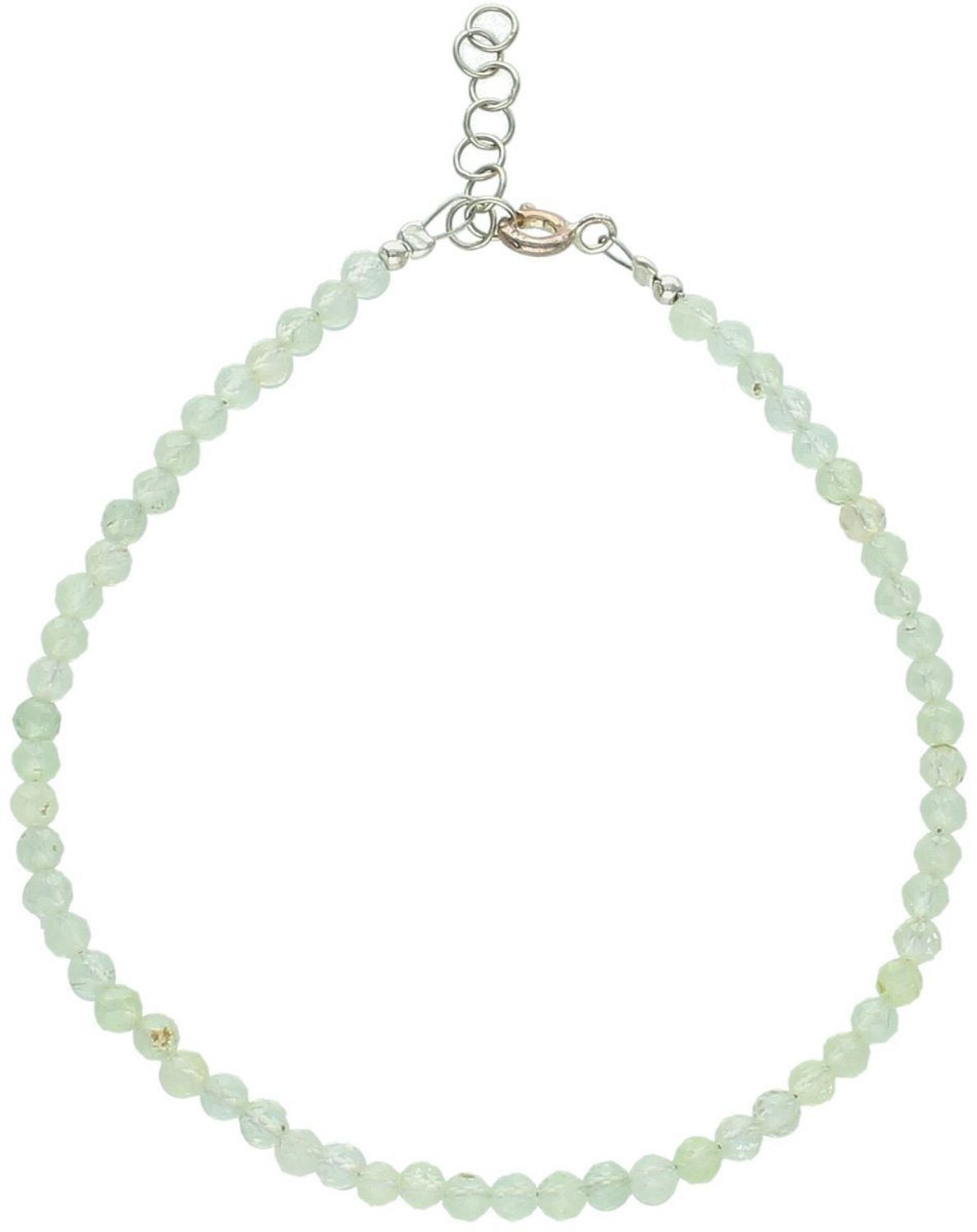 Bransoletka srebrna próby 925 z kamieniami prehnitu. Naturalne piękno, regulowana długość i wygodne zapięcie na karabińczyk.1.jpg