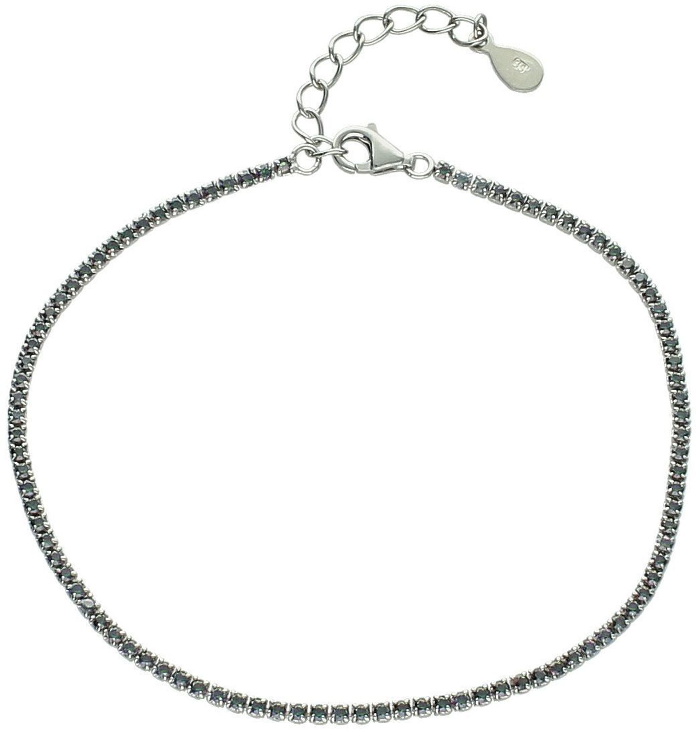 Bransoletka tenisowa srebrna 925 z cyrkoniami mieniącymi się w różu i zieleni. Długość 18+3 cm. Kobiecy blask na każdą okazję. Zapięcie na karabińczyk.1.jpg