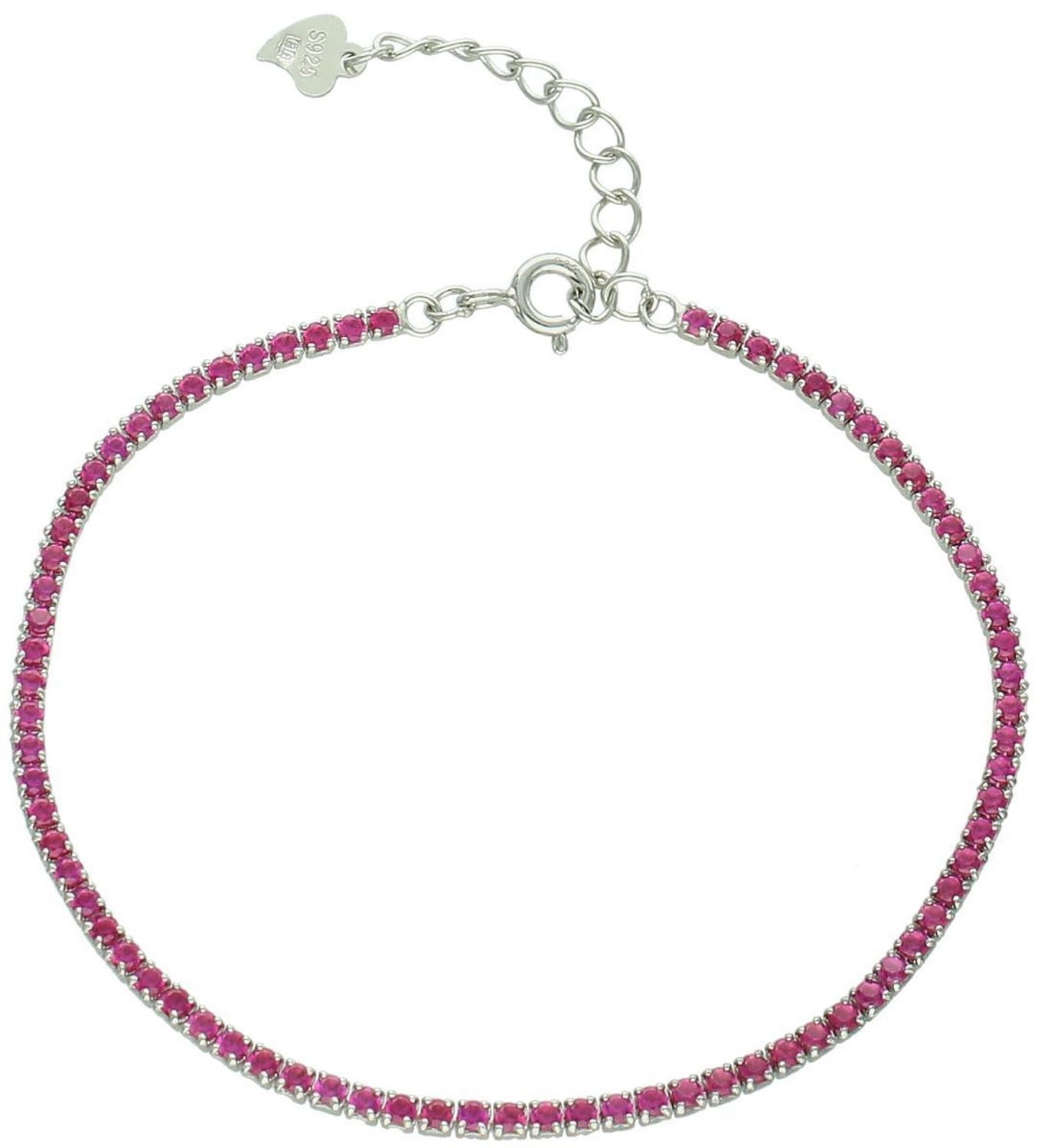 Bransoletka srebrna próby 925 tenisowa z różowymi cyrkoniami. Długość 16+3 cm, zapięcie na karabińczyk. Delikatna, elegancka biżuteria dla kobiet.1.jpg