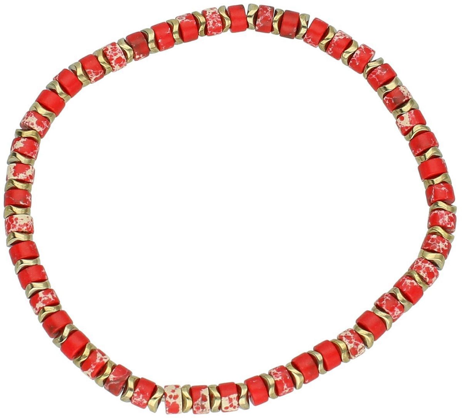 Bransoletka damska na gumce z naturalnym jaspisem cesarskim 4 mm, obwód 18 cm. Stylowa i wygodna biżuteria z kamieni naturalnych na każdą okazję.1.jpg