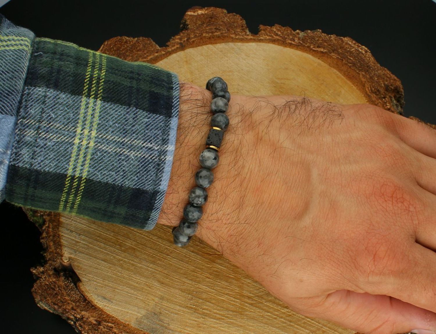 Bransoletka męska z czarnego labradorytu DIA-BRA-13243-INNE  Styl i wewnętrzna siła bra.jpg