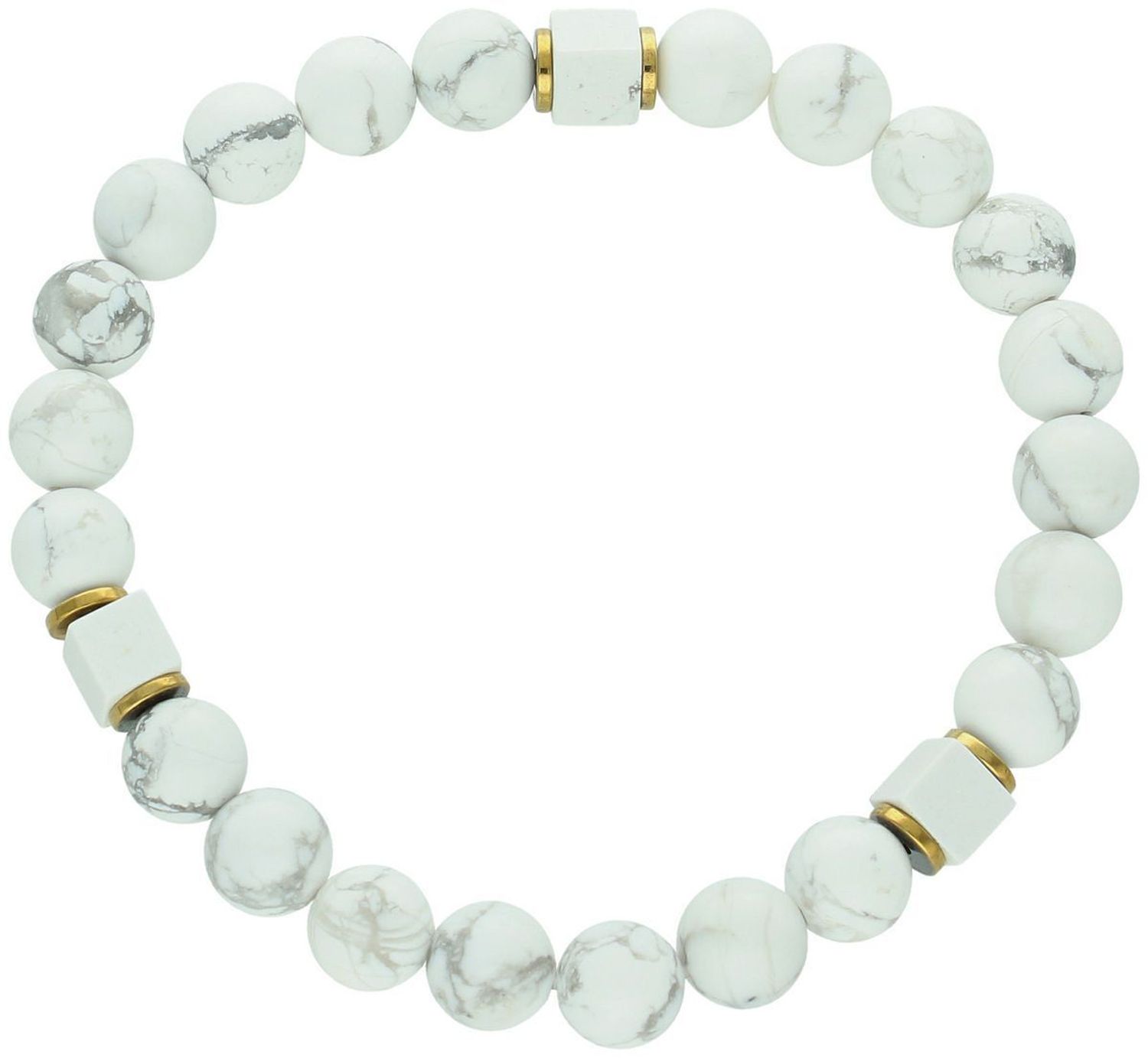 Bransoletka męska z kamieni naturalnych howlit na gumce DIA-BRA-13247-INNE bra.jpg