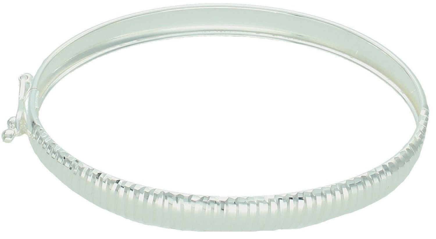 Bransoletka damska srebrna próba 925 DIA-BRA-13326-925 – sztywna, owalna, zdobiona wzorem. Obwód 17 cm, szerokość 7 mm, zapięcie na zatrzask. Idealna na prezent.1.jpg