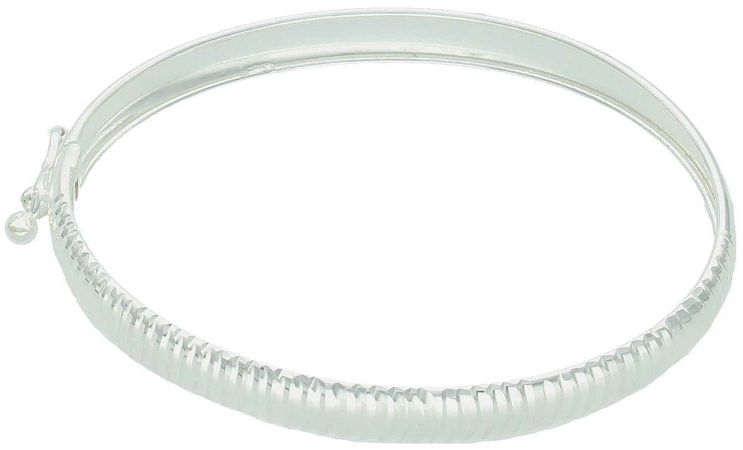 Bransoletka damska srebrna próba 925 DIA-BRA-13326-925 – sztywna, owalna, zdobiona wzorem. Obwód 17 cm, szerokość 7 mm, zapięcie na zatrzask. Idealna na prezent.1.jpg