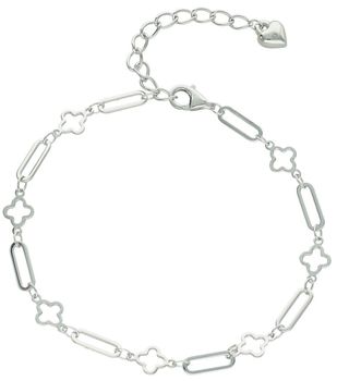 Srebrna bransoletka 925 z koniczynkami – DIA-BRA-13345-925. Symboliczna biżuteria na szczęście. Długość 17 + 4 cm, waga 3,10 g. Idealna na prezent dla kobiety.1.jpg