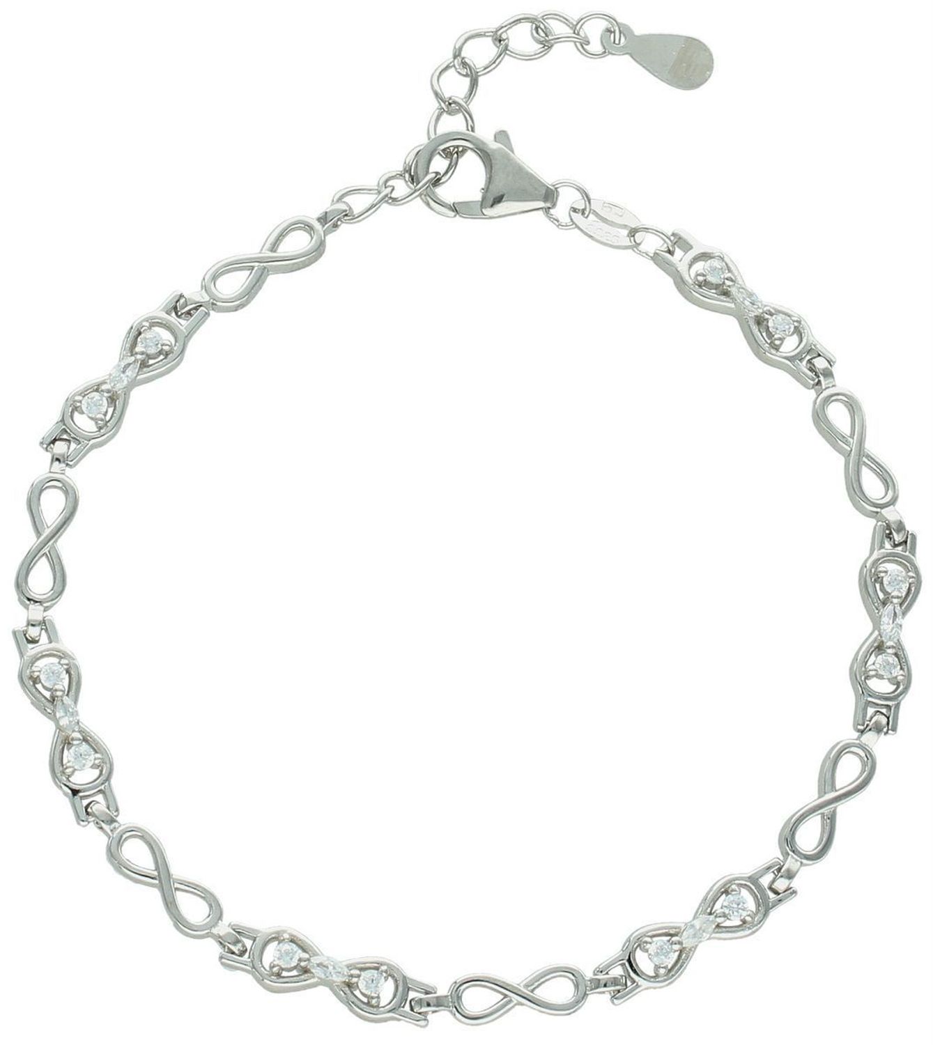 Odkryj srebrną bransoletkę 925 z motywem nieskończoności i cyrkoniami. Model DIA-BRA-13349-925 – elegancja, symbolika i styl w jednym. Idealna na prezent!1.jpg