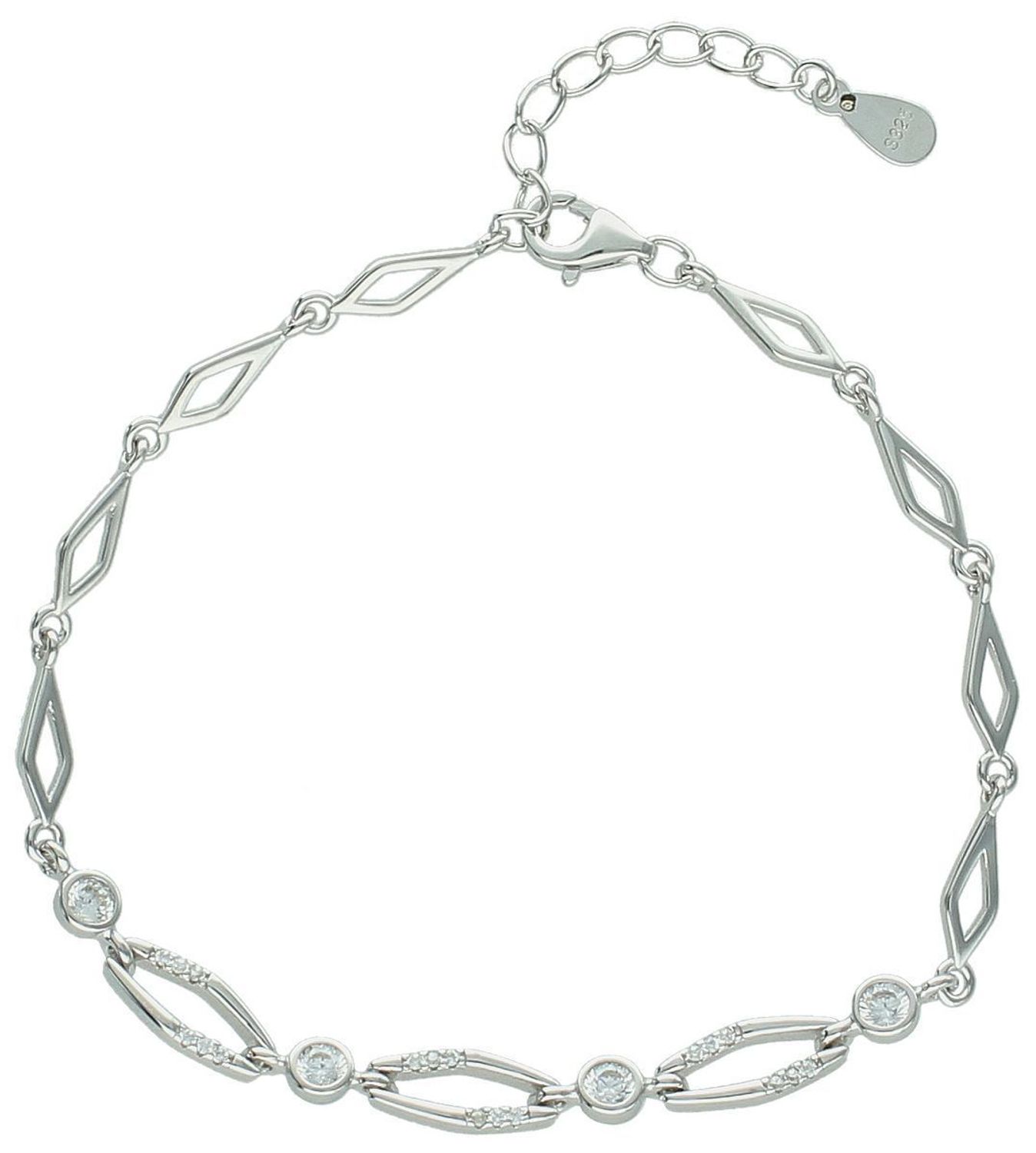 Geometryczna srebrna bransoletka 925 z cyrkoniami – model DIA-BRA-13350-925. Elegancki, nowoczesny design i wygodne zapięcie. Idealna na prezent i do codziennych stylizacji.1.jpg