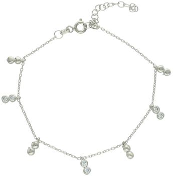 Delikatna bransoletka damska srebrna próba 925 z klasycznym splotem ankier i wiszącymi cyrkoniami. Długość 16 cm + 4 cm regulacji, lekka i elegancka 1.jpg