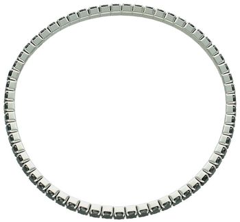 Elegancka damska bransoletka tenisowa DIA-BRA-13356-925 ze srebra próby 925, zdobiona czarnymi cyrkoniami. Na gumce, obwód 17 cm, szerokość 3 mm, waga 6,90 g.11.jpg