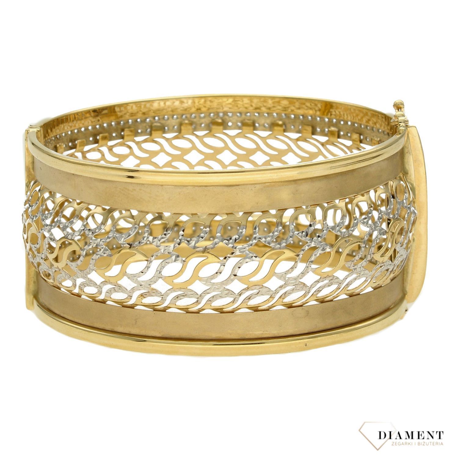 Złota bransoletka damska 585 'eleganckie fale' DIA-BRA-1340-585.✓Złote Bransoletki Damskie w Sklepie z Biżuterią zegarki-diament.pl✓Piękne i Eleganckie Bransoletki dla Kobiet✓  Idealny pomysł na prezent.jpg