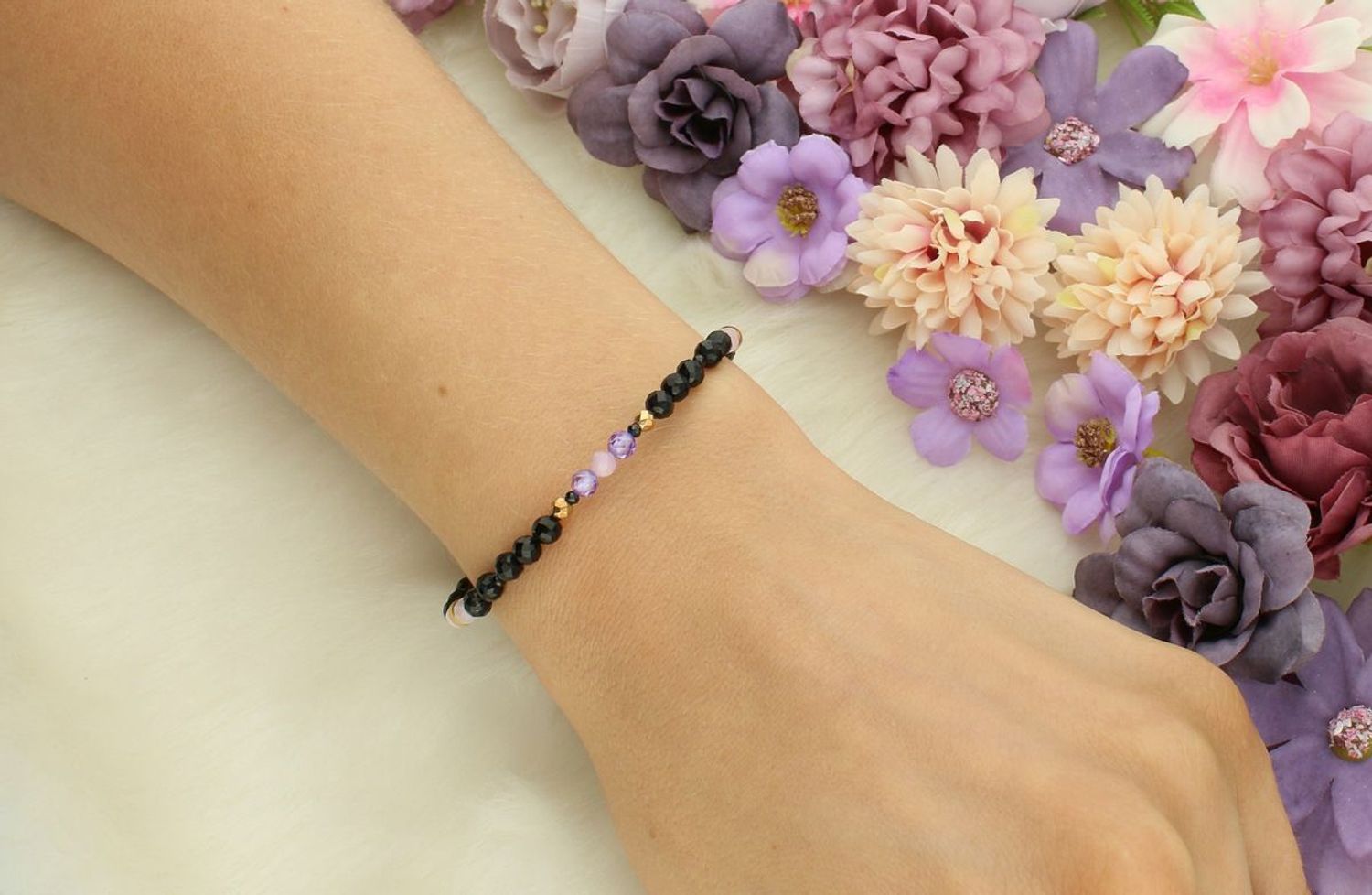 Bransoletka damska srebrna z turmalinem, spinelem i kryształami Swarovskiego  DIA-BRA-13510-925  Srebro 925  17 + 2 cm brans.jpg