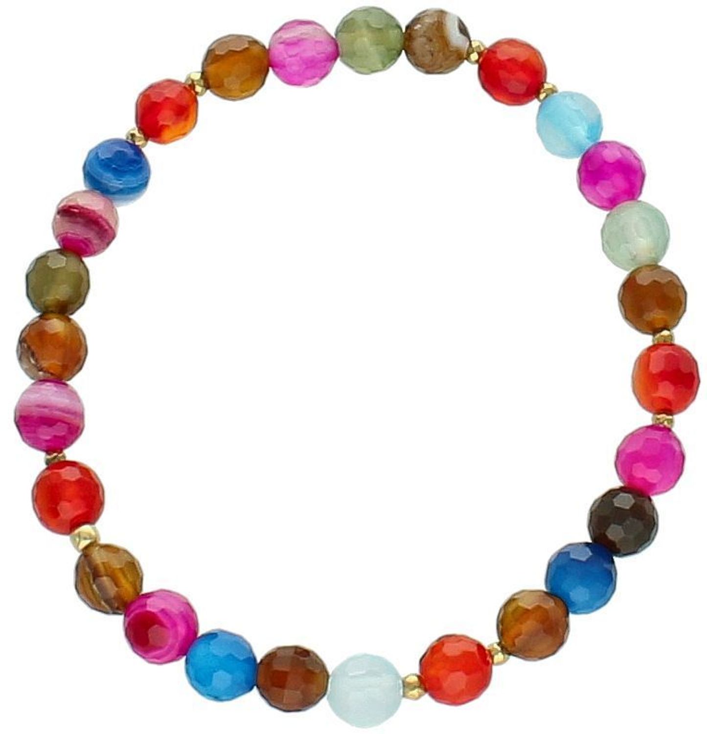 Bransoletka srebrna próby 925 z naturalnym agatem na elastycznej gumce. Kamienie 6 mm. Lekka i wygodna – idealna na co dzień i na prezent.1.jpg