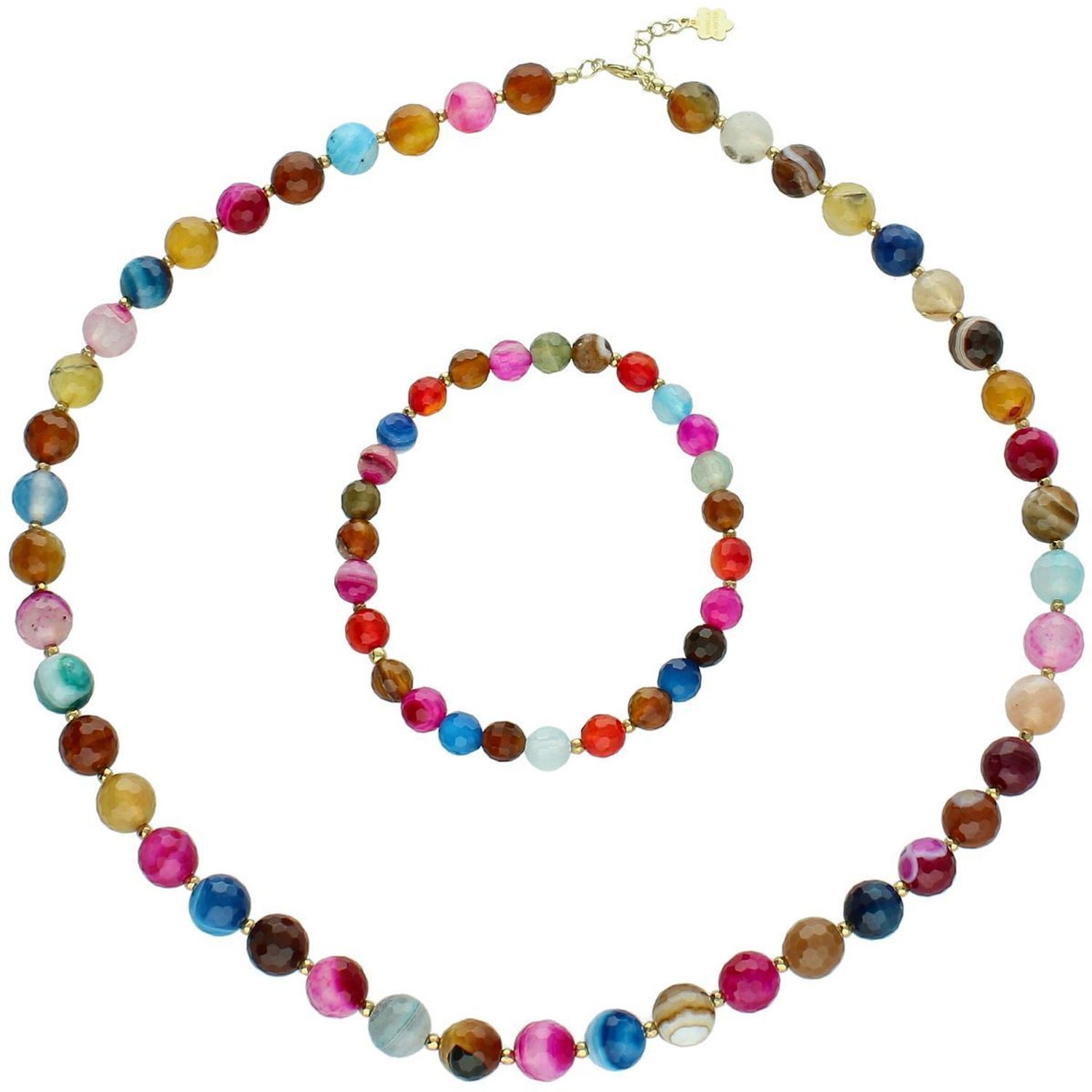 Bransoletka srebrna próby 925 z naturalnym agatem na elastycznej gumce. Kamienie 6 mm. Lekka i wygodna – idealna na co dzień i na prezent.1.jpg