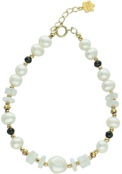 Bransoletka damska srebrna z perłą, kamieniem księżycowym i turmalinem  Kamienie naturalne  DIA-BRA-13517-925  Srebro 925  17 + 2 cm.jpg