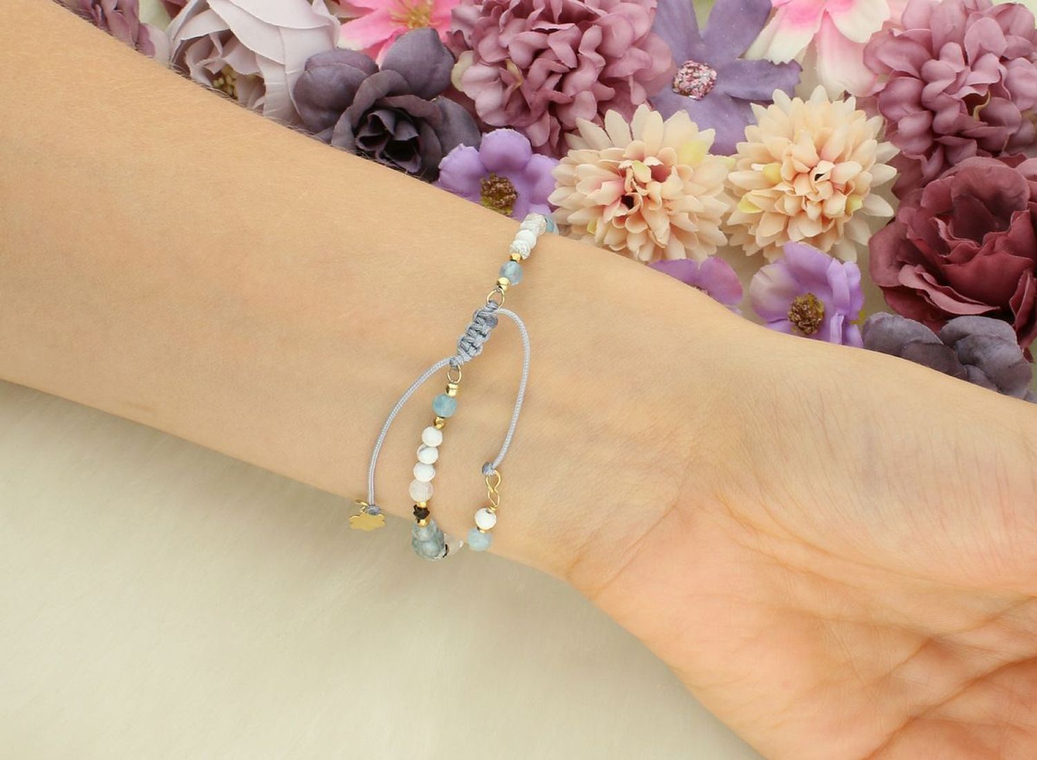 Bransoletka damska srebrna z akwamarynem i labradorytem  Kamienie naturalne  DIA-BRA-13521-925  Srebro 925  19 cm  Zapięcie ściągane brans.jpg