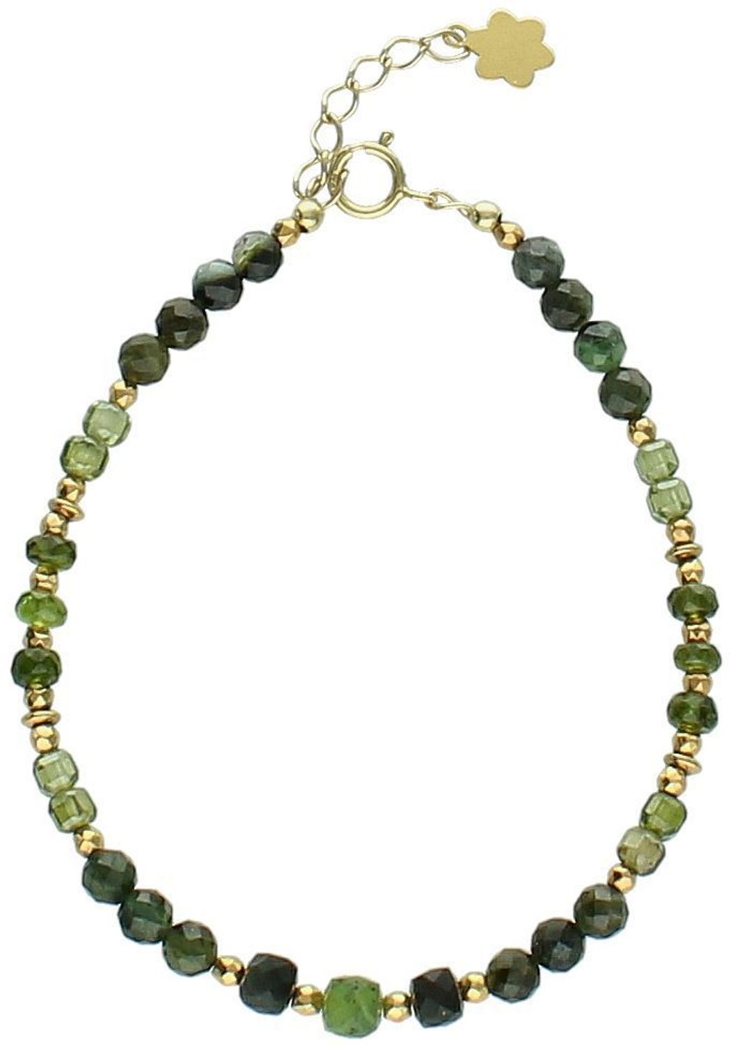 Delikatna bransoletka damska srebrna próba 925 z kamieniami naturalnymi nefryt i verdelit. Długość 17+2 cm, zapięcie na karabińczyk, waga 4,00 g.1.jpg