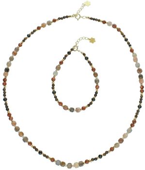 Bransoletka damska srebrna pozłacana z kamieniem słonecznym, opalem i piaskiem pustyni  Kamienie naturalne  DIA-BRA-13525-925  925 komplet.jpg