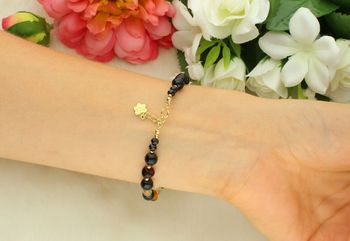 Elegancka bransoletka damska ze srebra próby 925 z naturalnymi kamieniami bursztyn, turmalin, cytryn i spinel. Długość 18 cm + 2 cm regulacji, zapięcie na karabińczyk, waga 5,80 g.3.jpg