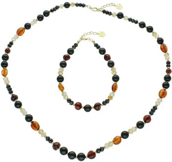 Elegancka bransoletka damska ze srebra próby 925 z naturalnymi kamieniami bursztyn, turmalin, cytryn i spinel. Długość 18 cm + 2 cm regulacji, zapięcie na karabińczyk, waga 5,80 g.4.jpg
