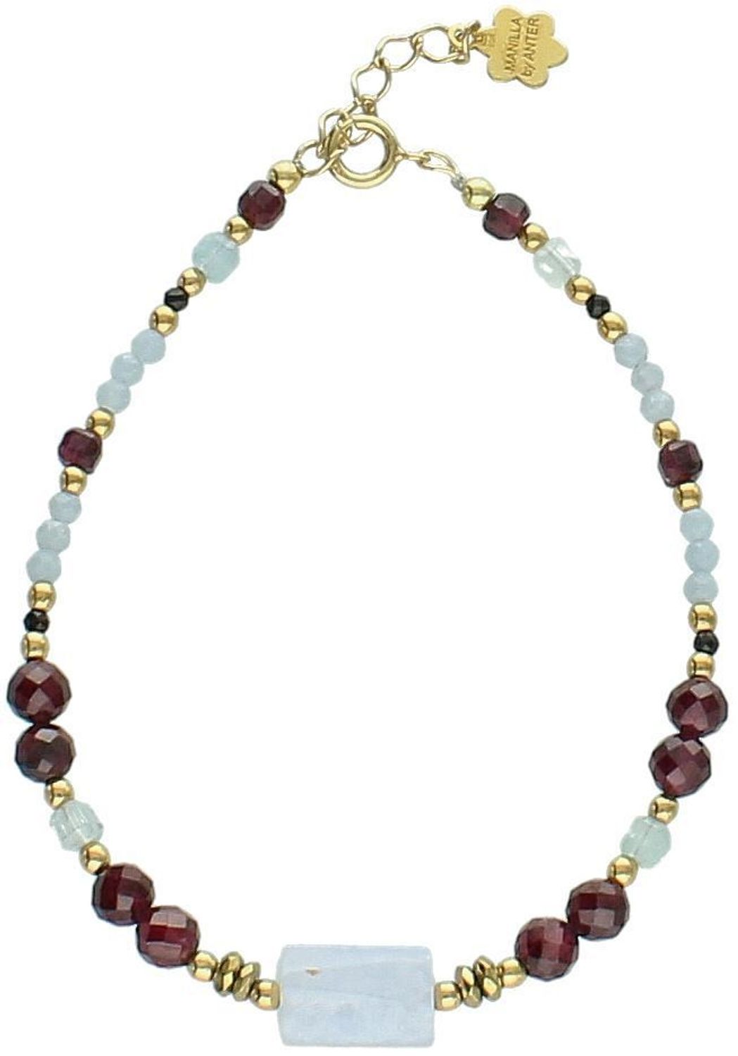 Bransoletka damska srebrna z chalcedonem, granatem i akwamarynem  Kamienie naturalne  DIA-BRA-13538-925  925.jpg