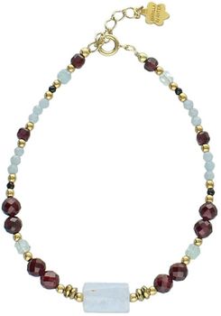 Bransoletka damska srebrna z chalcedonem, granatem i akwamarynem  Kamienie naturalne  DIA-BRA-13538-925  925.jpg