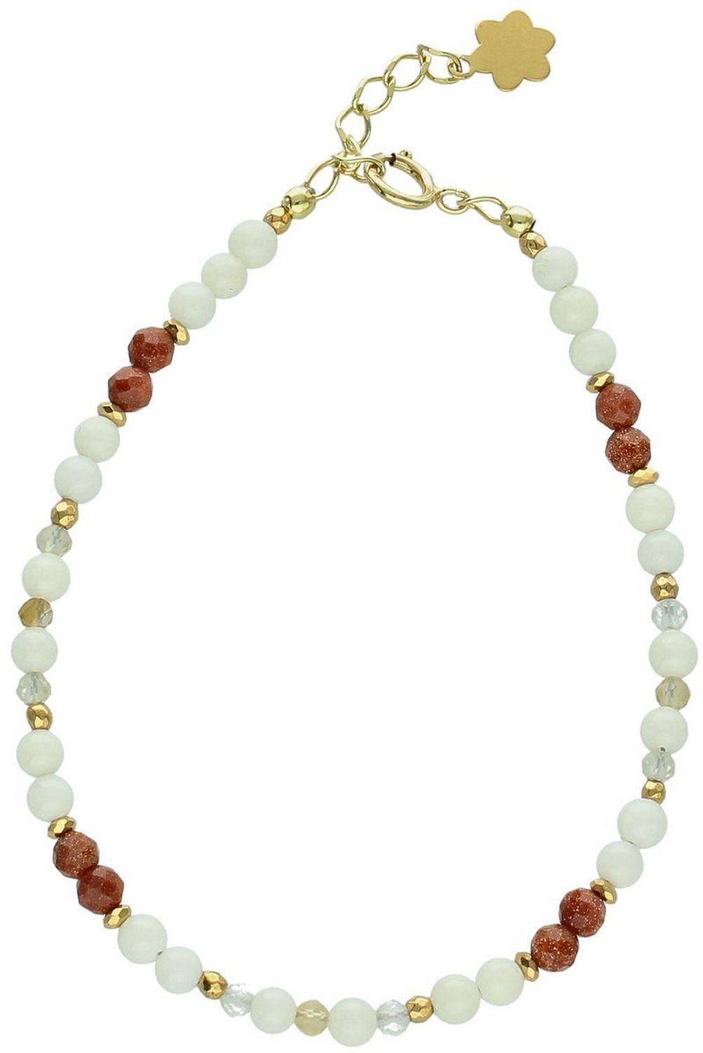 Bransoletka z koralem, cytrynem i piaskiem pustyni. Kamienie naturalne, srebro 925, pozłacane detale. Długość 17+3 cm. Idealna na prezent dla kobiety.1.jpg