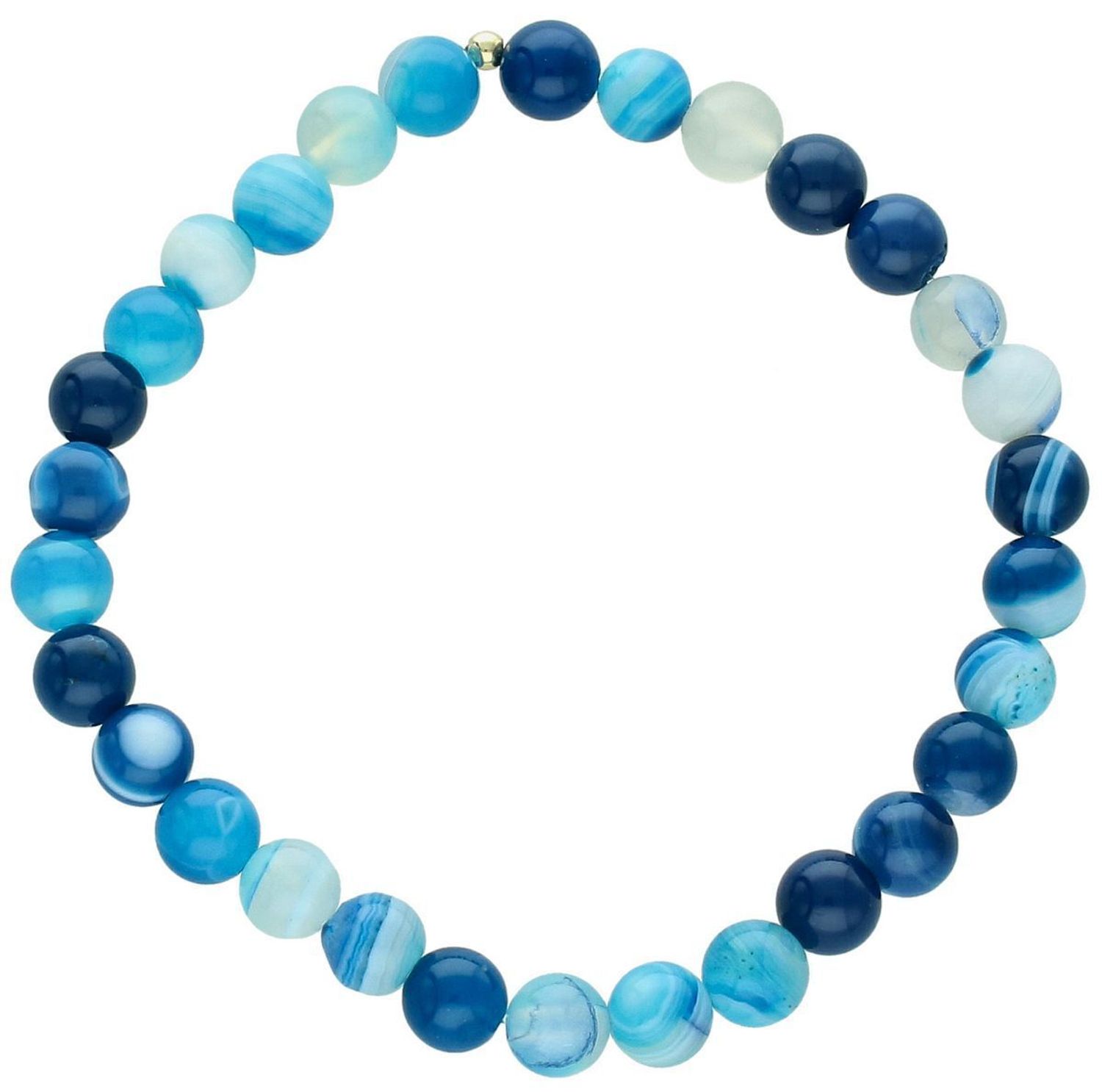 Bransoletka z niebieskim agatem na gumce – wygodna, bez zapięcia. Kamienie naturalne i ich znaczenie. Idealna na prezent dla kobiety.1.jpg