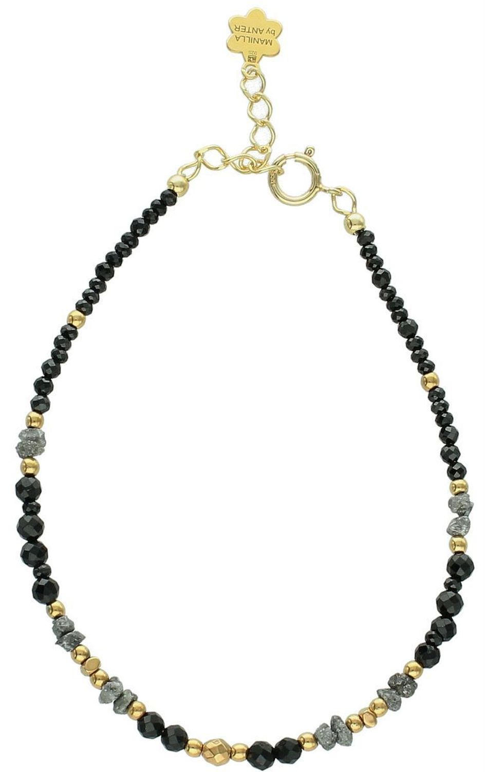 Ekskluzywna bransoletka z diamentem Herkimer (z certyfikatem), turmalinem i spinelem. Kamienie naturalne, srebro 925, 16+3 cm. Idealna na prezent.1.jpg