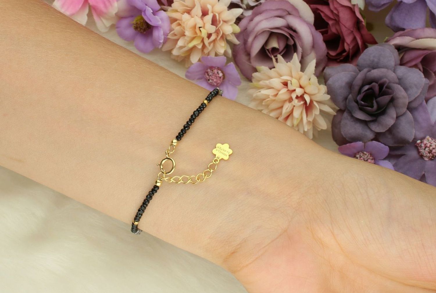 Ekskluzywna bransoletka z diamentem Herkimer (z certyfikatem), turmalinem i spinelem. Kamienie naturalne, srebro 925, 16+3 cm. Idealna na prezent.1.jpg