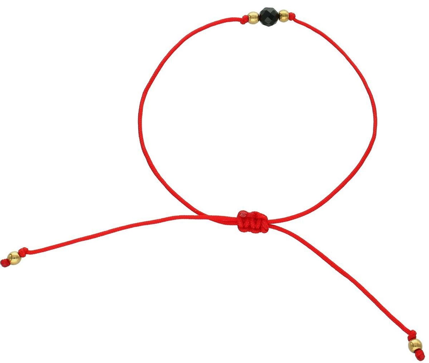 Bransoletka damska z czarnym turmalinem na regulowanym sznurku. Kamienie naturalne, pozłacane detale. Lekka, ochronna biżuteria – idealna na prezent.1.jpg