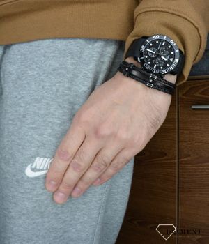 Bransoletka męska skórzana 'Czarna blaszka do graweru'✓ Bransoletki męskie w Sklepie z Biżuterią zegarki-diament.pl✓ Piękne i Eleganckie Bransolety męskie (2).JPG