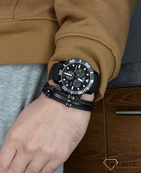 Bransoletka męska skórzana 'Czarna blaszka do graweru'✓ Bransoletki męskie w Sklepie z Biżuterią zegarki-diament.pl✓ Piękne i Eleganckie Bransolety męskie (3).JPG