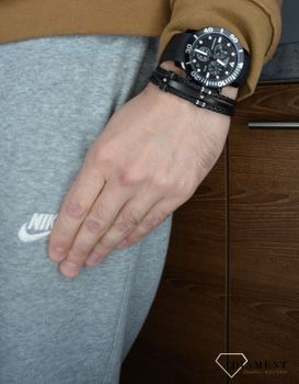 Bransoletka męska skórzana 'Czarna blaszka do graweru'✓ Bransoletki męskie w Sklepie z Biżuterią zegarki-diament.pl✓ Piękne i Eleganckie Bransolety męskie (5).JPG