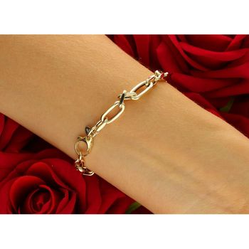 Elegancka złota bransoletka damska próby 585 wykonana z owalnych ogniw. Długość 19 cm, waga 3,75 g. Idealna do codziennych i eleganckich stylizacji.3.jpg